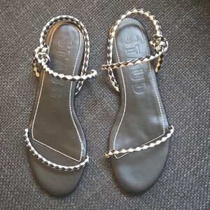 STAUD Black and White Women's Sandals